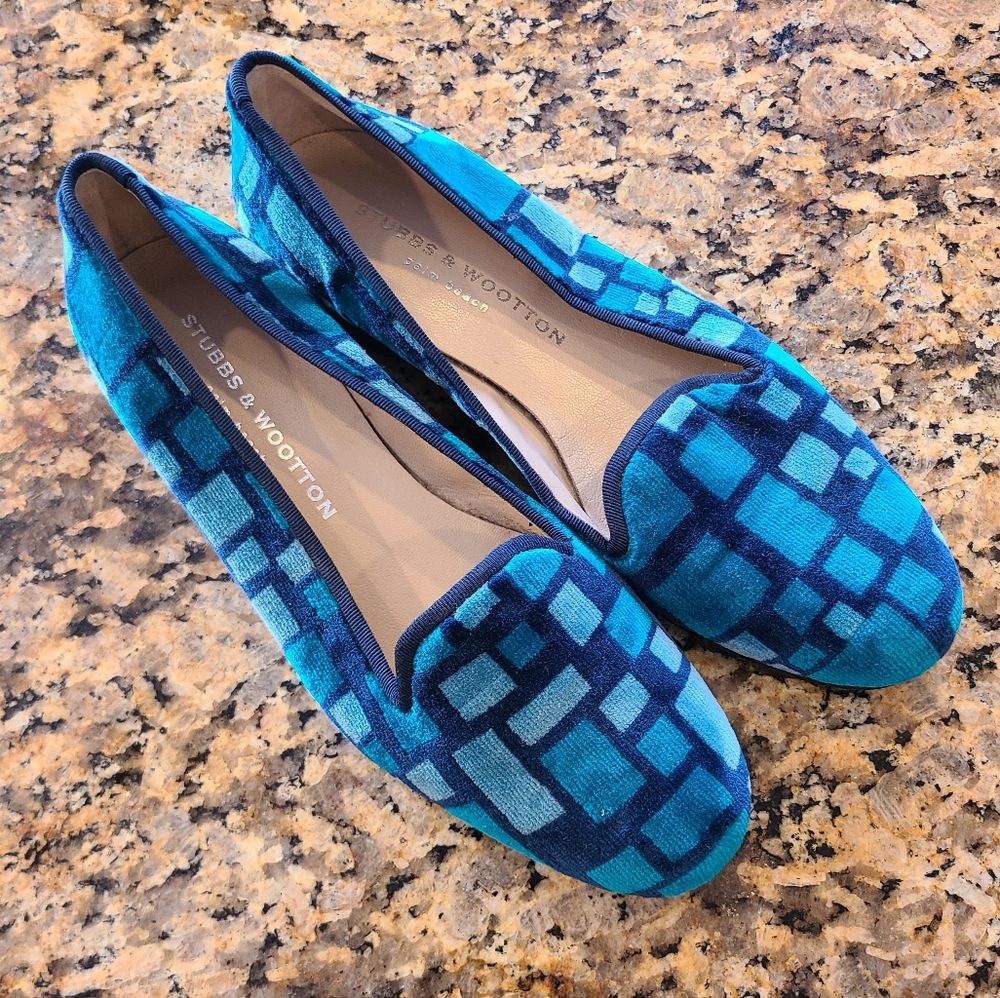 Stubbs and Wootton Velvet Slipper Loafers women's size 8